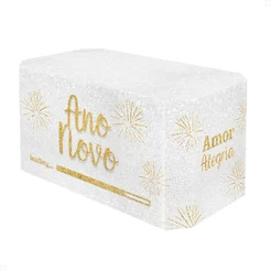 Capa Forro de Mesa Ano Novo Glitter Tecido Decoração de Mesa Veste Fácil Sublimado