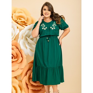 Vestido Viscose com bordado