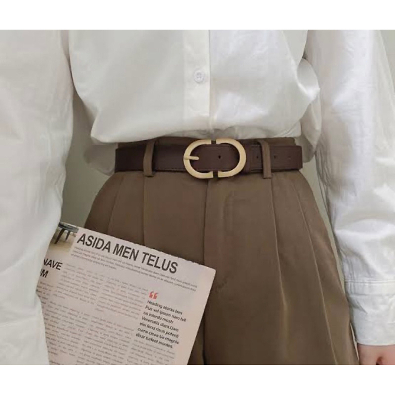 Cinto Feminino Moda Blogueira Tendência Drica Fivela Invertida em Oferta na Shopee