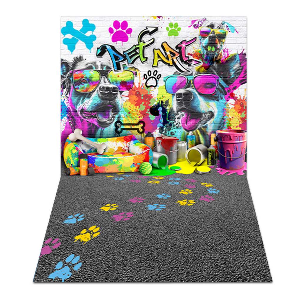 Fundo Fotográfico Cenário Arte de Rua Pet Shop Em Tecido PN-01433 - V