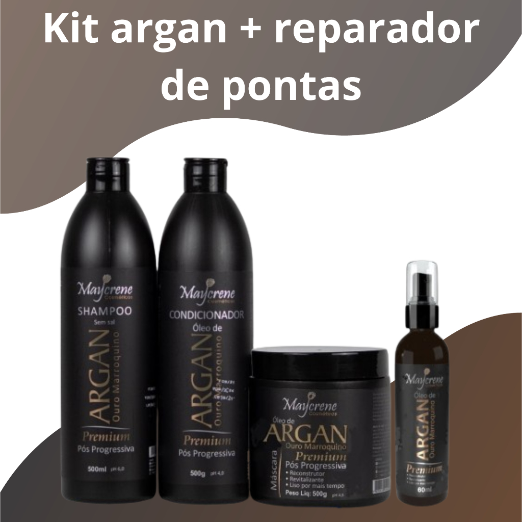 Kit Pós Progressiva Óleo De Argan + Reparador de Pontas a Pronta Entrega em Oferta na Shopee