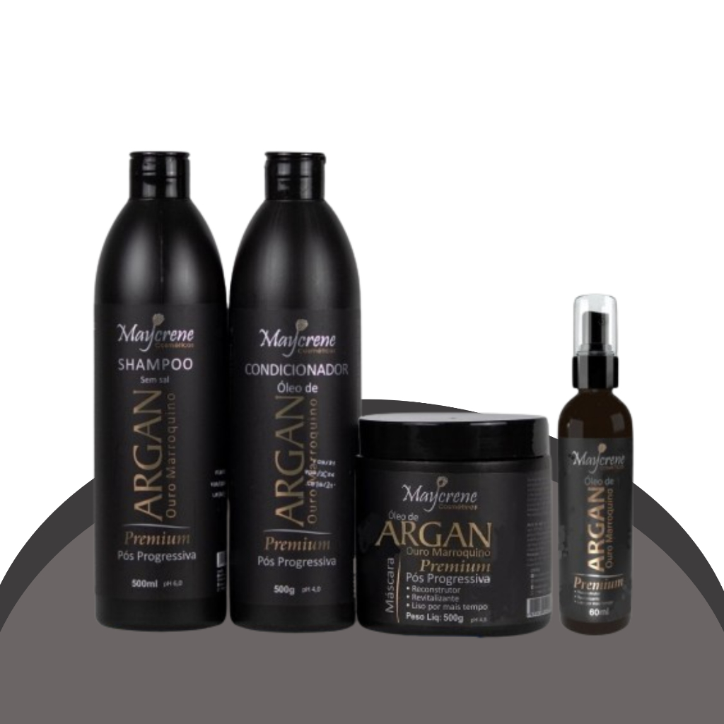Kit Óleo De Argan Shampoo, Condicionador, Máscara e Reparador de Pontas a Pronta Entrega