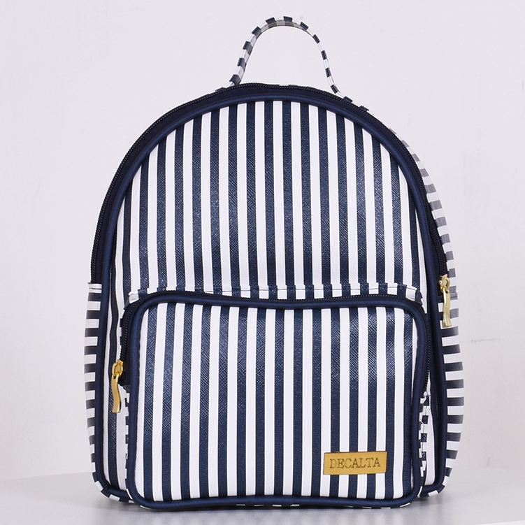 Mini Mochila Slim Listrado Marinho - 01 Peça