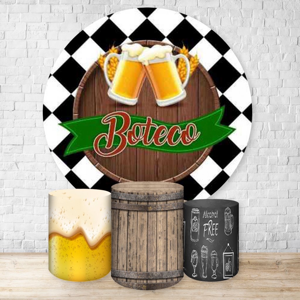 Kit Capa Painel + Trio Capas de Cilindros Sublimado Tema Boteco em Oferta na Shopee