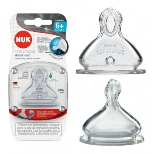 Bico de Mamadeira NUK Silicone Ortodôntico - Baby Care First Choice Advanced
