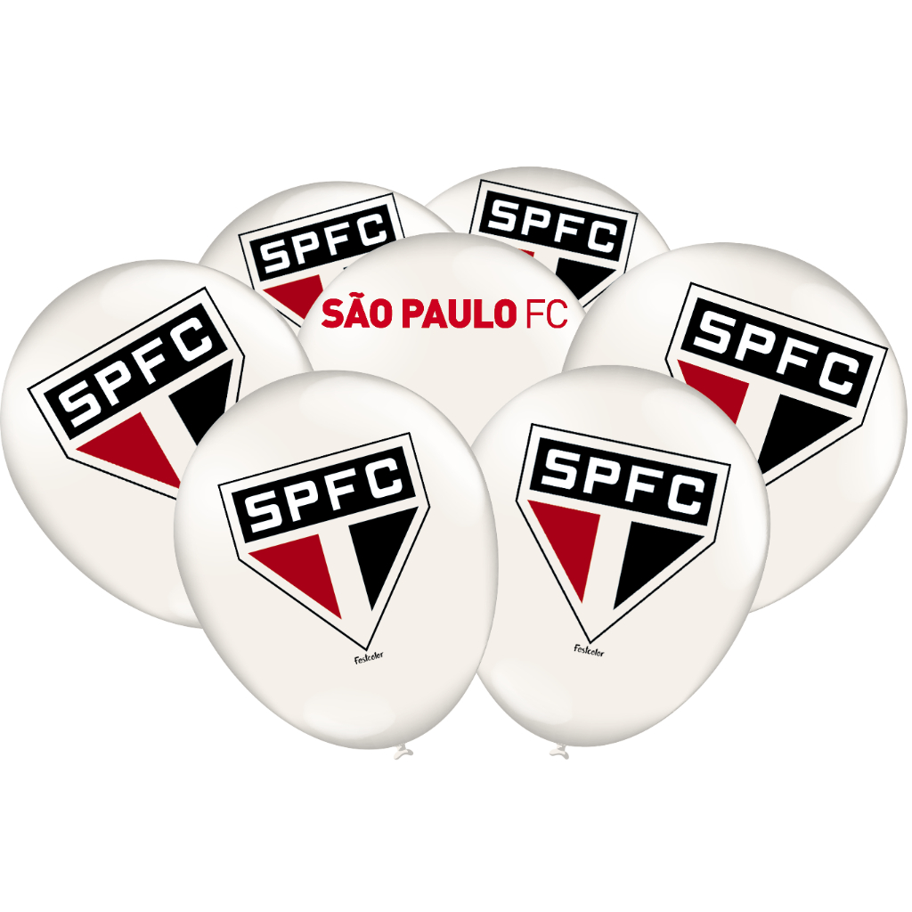 Bexiga Balões São Paulo Spfc Decorados - 25 Unid.