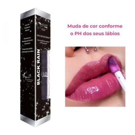 Gloss Labial Max Love Black Rain Vegano 5ml em Oferta na Shopee