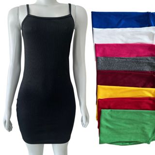 Vestido Feminino Canelado Curto Moda Verão Estiloso Cores