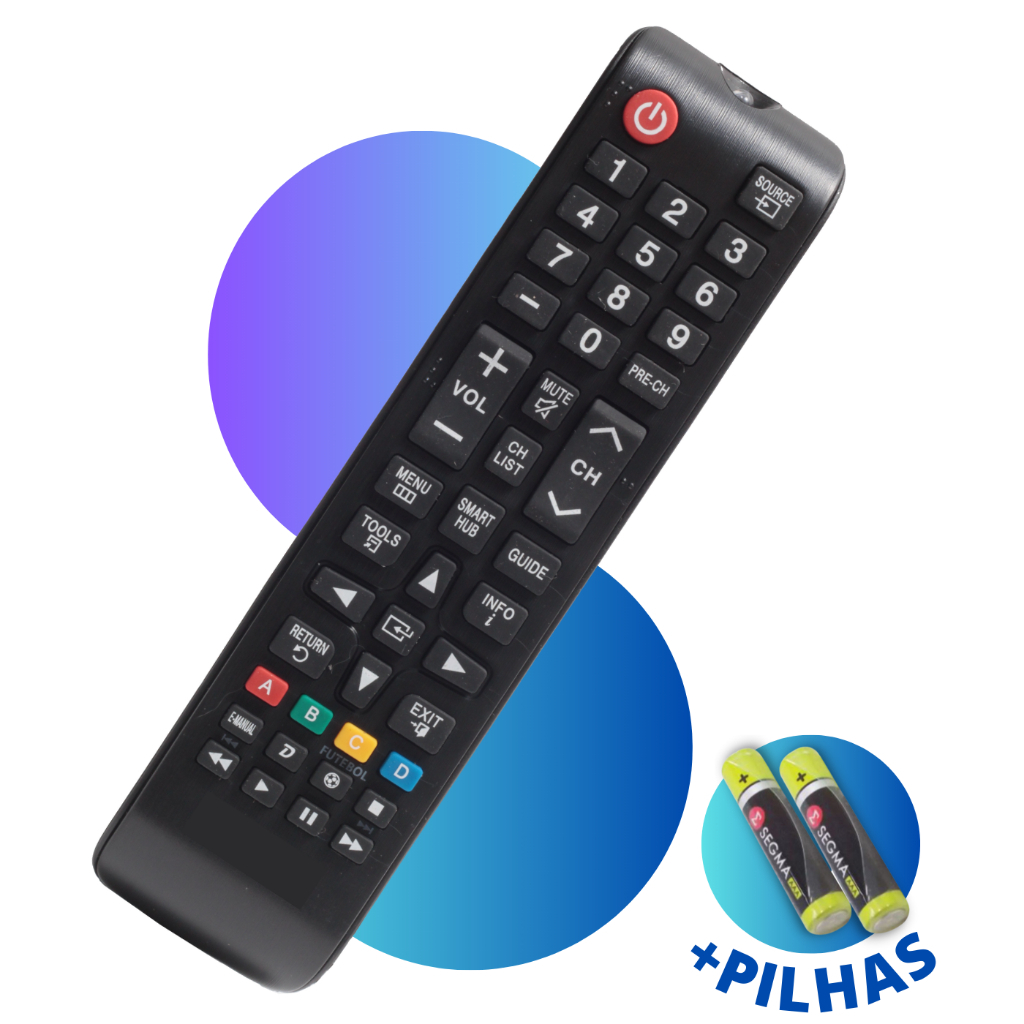 Controle Remoto Compatível TV Samsung Smart TV com Pilhas em Oferta na Shopee