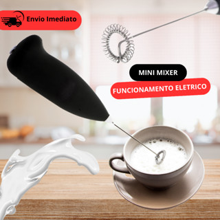 Mini Mixer Misturador Batedor Elétrico Leite Café Sucos Shake e Bebidas