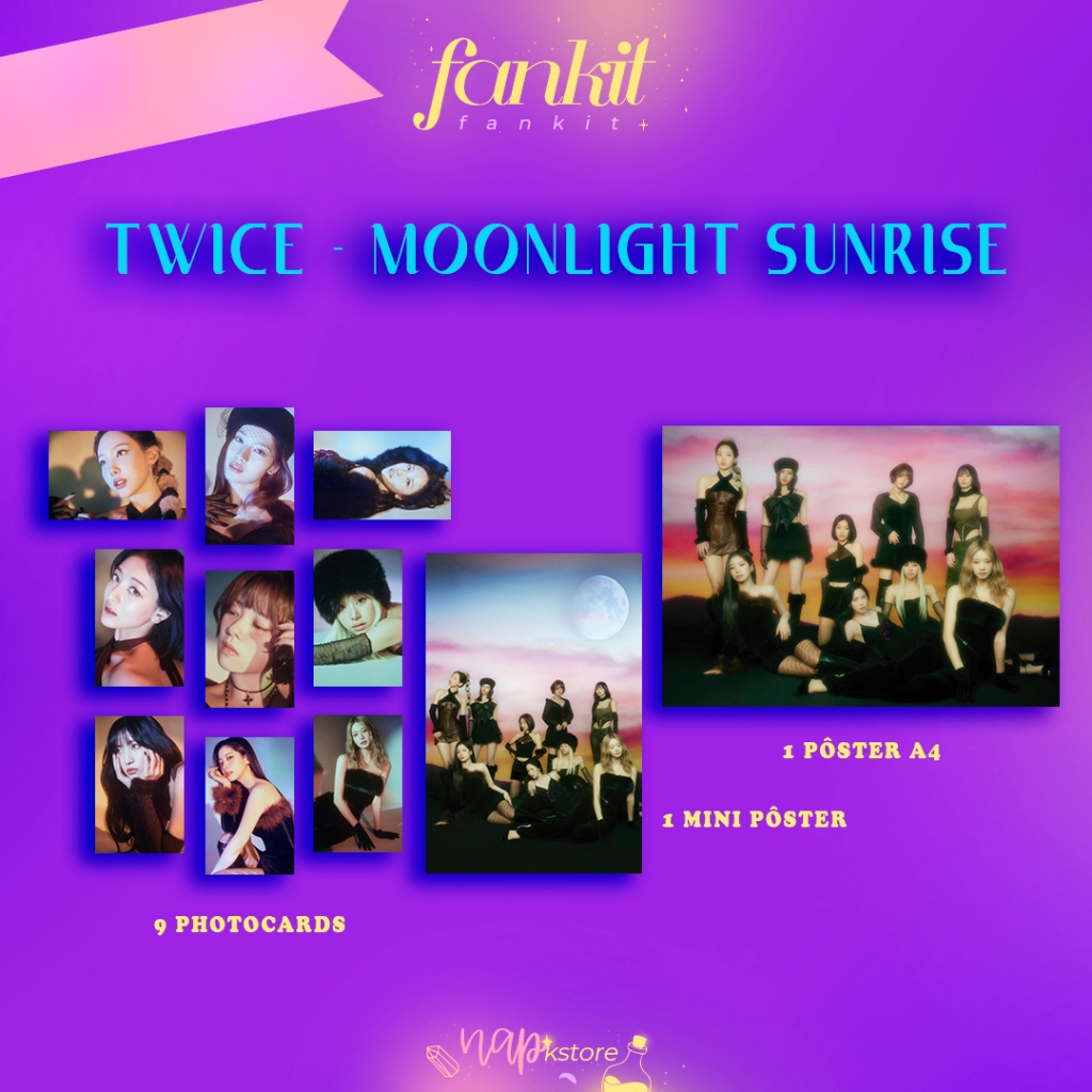 KIT ARTESANAL FANMADE INSPIRADO NO TWICE - Moonlight Sunrise / Pôster / Photocard
