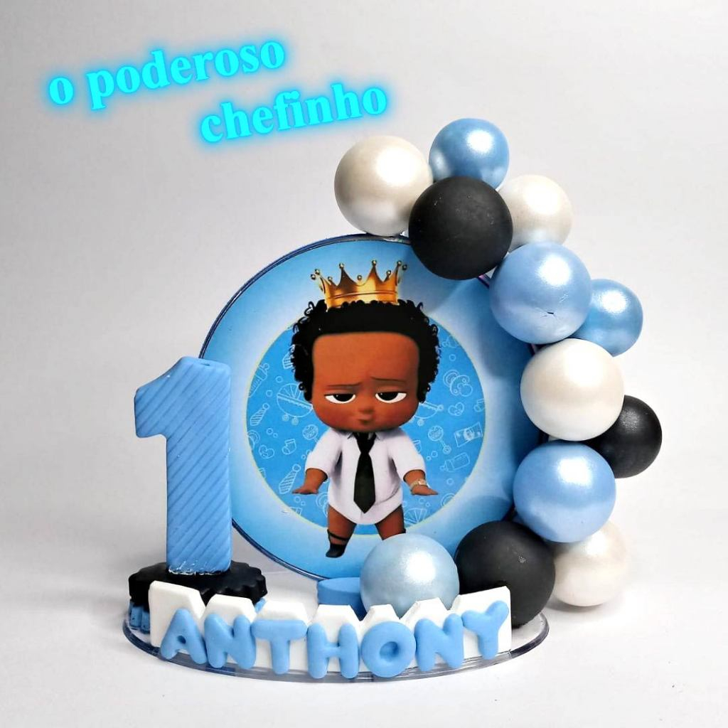 Vela de aniversário  Poderoso Chefinho personalizada / topo de bolo /  em biscuit