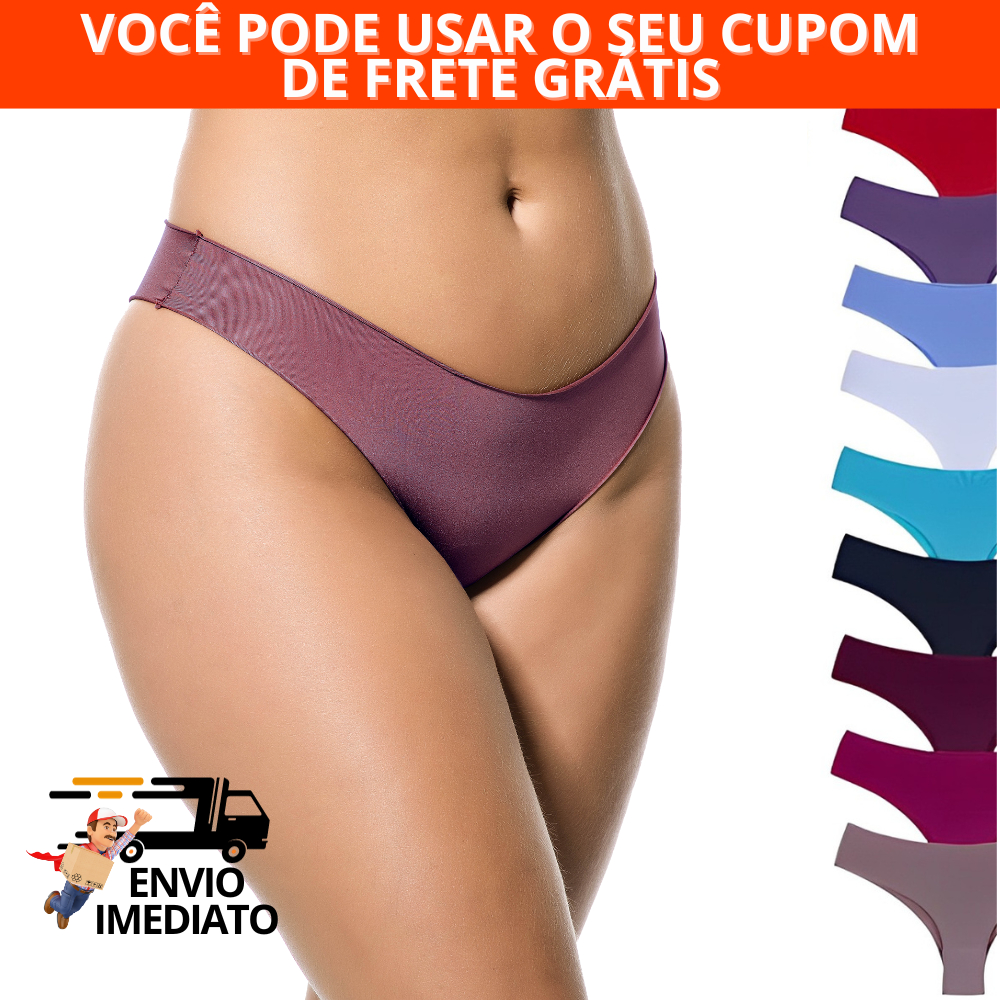 Kit 10 Calcinhas Tanga Sem Costura Corte Laser confortável