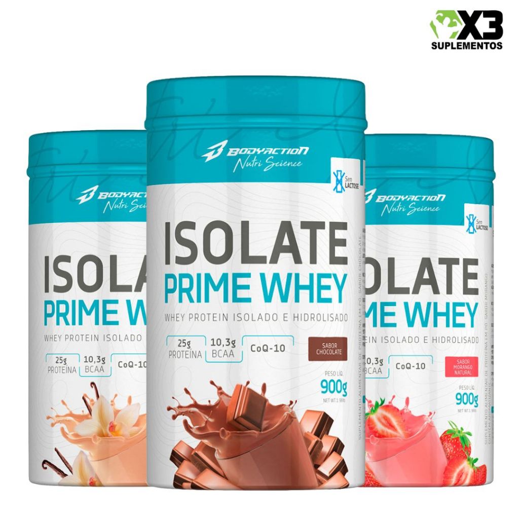 Isolate Prime Whey 900g Sem Lactose - Isolado e Hidrolisado Bodyaction em Oferta na Shopee