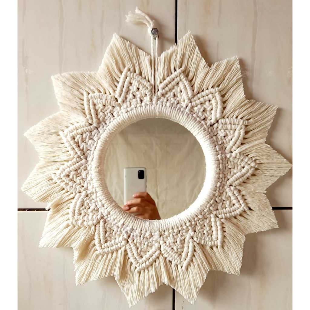 Imagem Espelho decorativo em macrame mandala boho