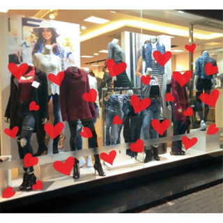 Adesivo Para Vitrine Coração Vermelho Sortido em Oferta na Shopee