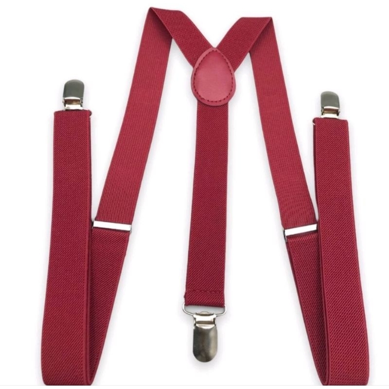 Suspensório Vermelho ajustável unissex Masculino e feminino
