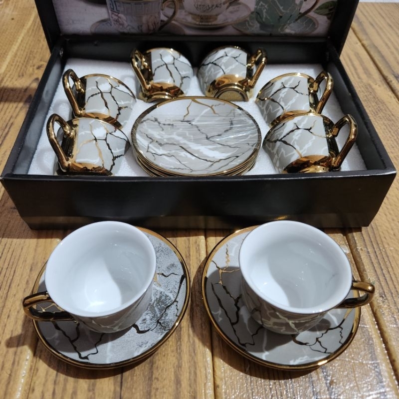 Xícara de café kit com 12 peças de Cerâmica em porcelana2 em Oferta na Shopee