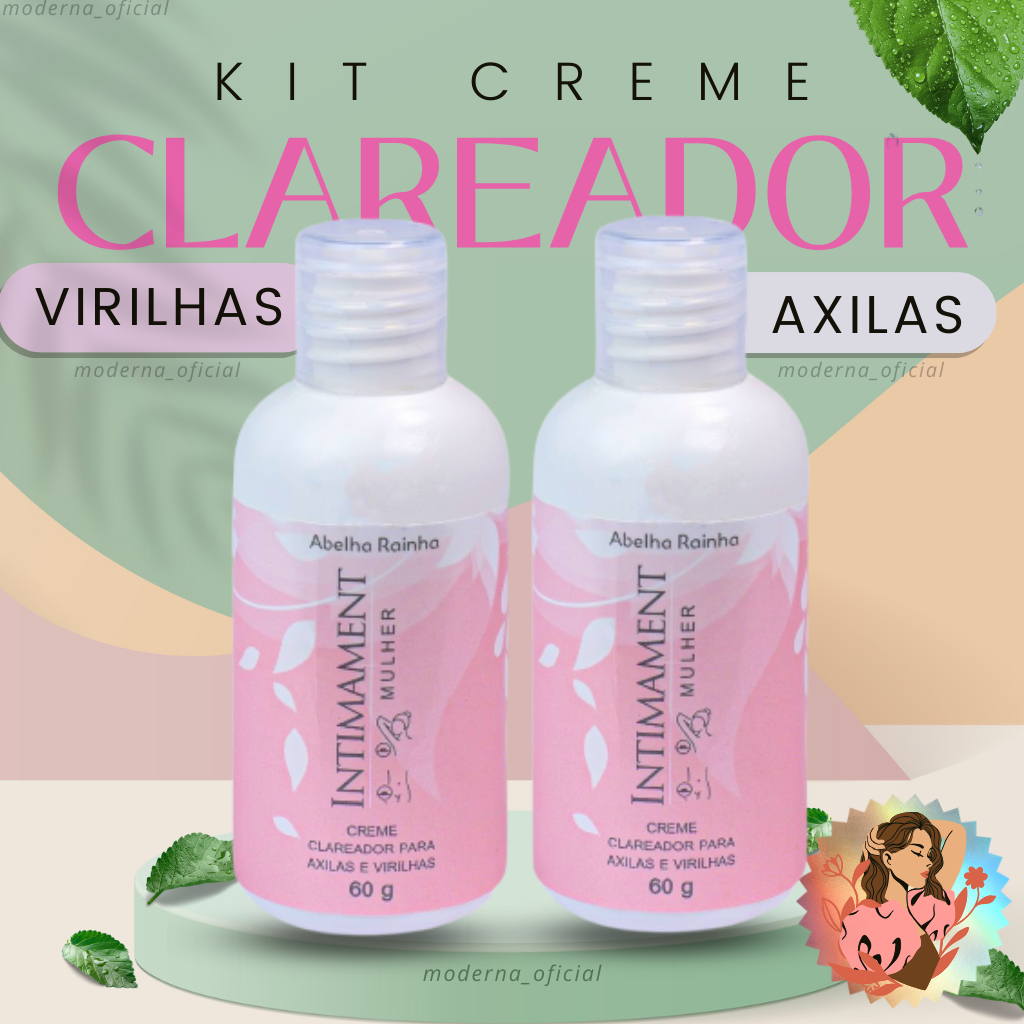 Kit Com 2 Creme Clareador Para Axilas e Virilhas Abelha Rainha Intimament 60g