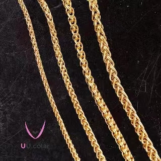 Corrente de quilha de aço inoxidável, ouro/prata colar de acessórios masculino e feminino Colar de 2mm/4mm de largura para homens e mulhere