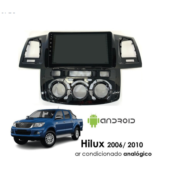 Central Multimídia Hilux  Ar Dig/android Tela 9'compl Tv/gps