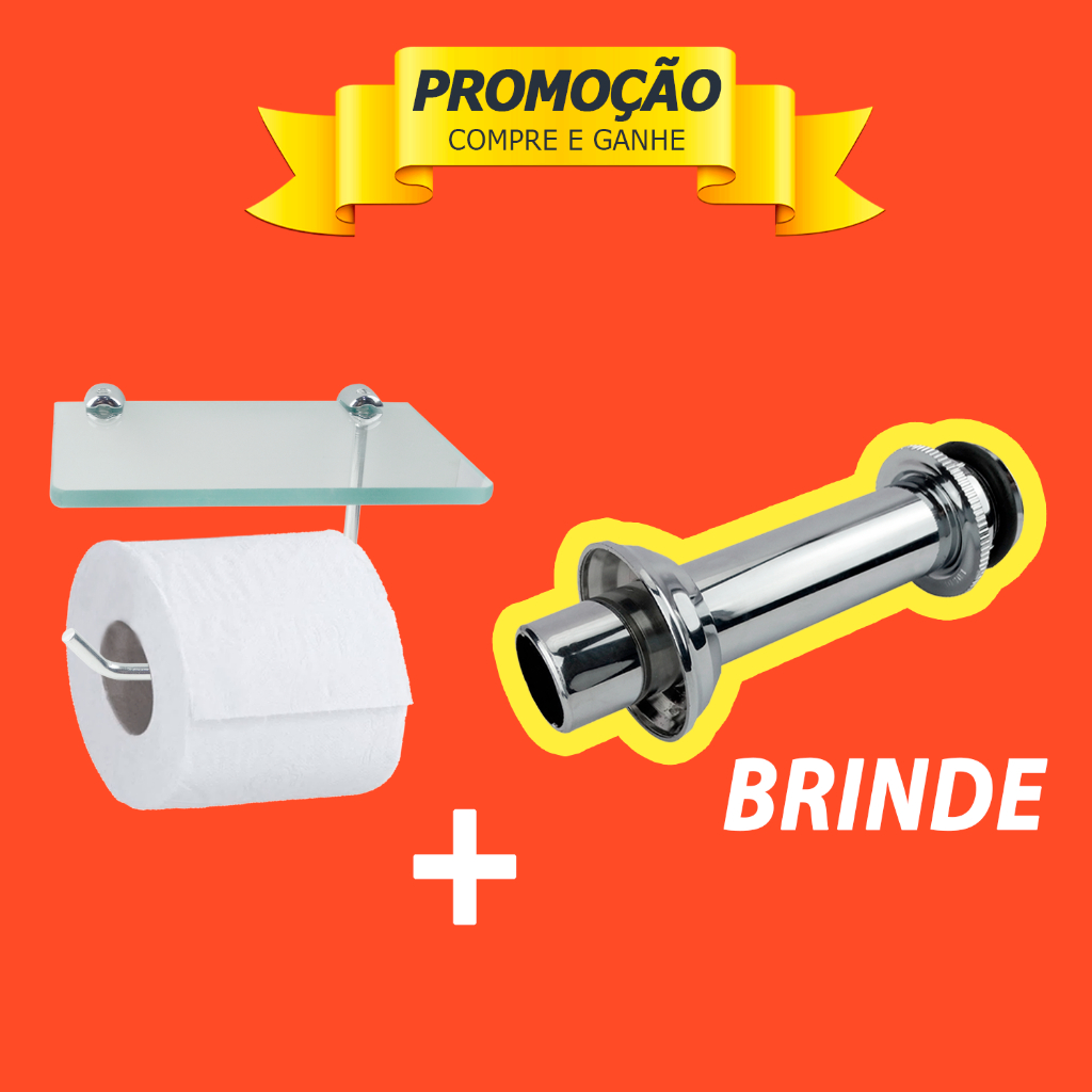 Papeleira Porta Papel Higiênico Vidro Banheiro + Tudo Ligação Sanitária Extensível 2126