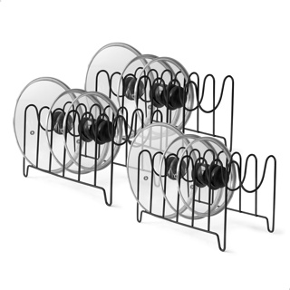 Kit 3 Organizadores de Tampas de Panela Aramado Aço Preto ou Branco Bancada Armário Cozinha Plug Lar em Oferta na Shopee