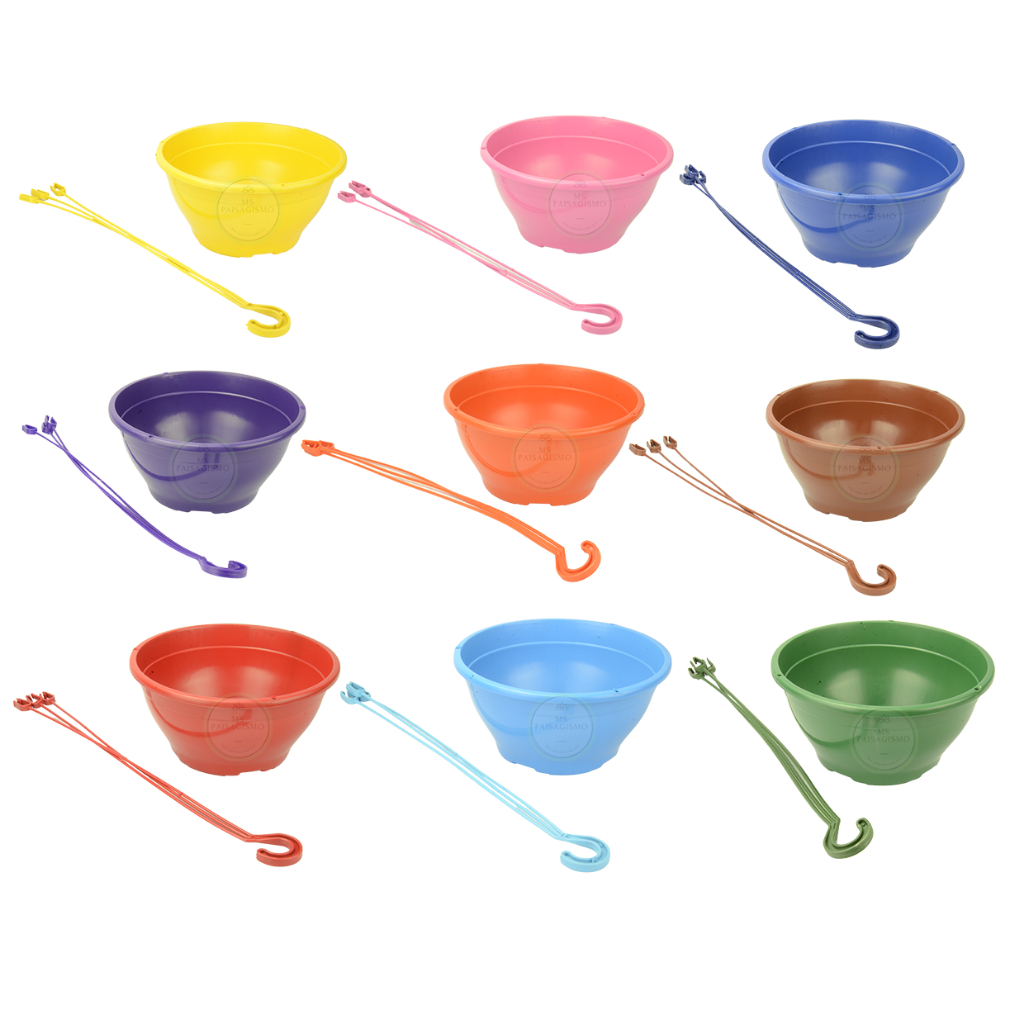 10 vasos plasticos cuia 21 cm com hastes plantas pendentes samambaias cactos de 2 litros coloridas