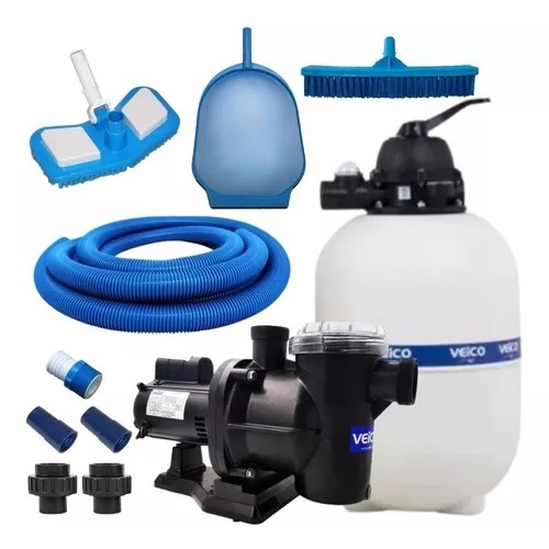 Bomba Para piscina 1/2cv Veico Com filtro V-40 42.000L + Kit - Home & Living