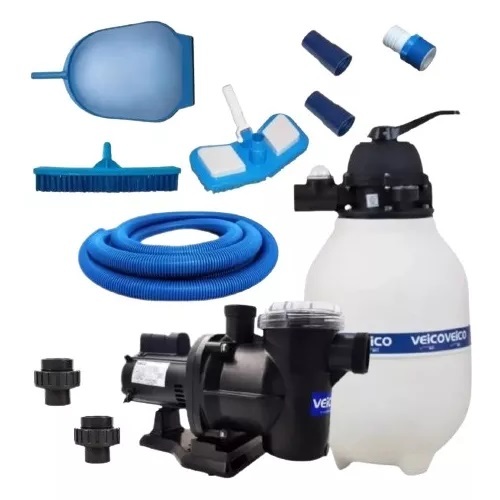 Bomba Para piscina 1/3cv Veico Com filtro V-30 30.000l + Kit - Home & Living