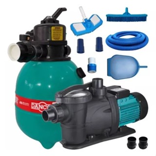 Kit Filtro Dfr-11+ Bomba Para piscina 1/4cv Dancor + Kit de Limpeza