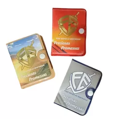 Caixa de Promessas com Botão Estampa Escudo da Fé | Preciosas Promessas Versículos da Bíblia