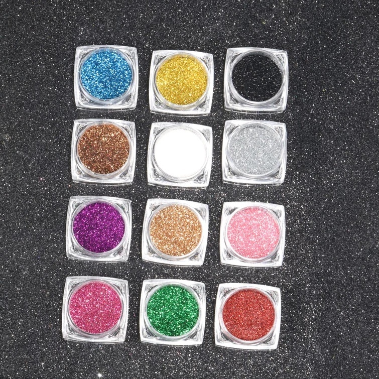 Kit 6 Pó Metalizado Cromo Decoração Para Unhas Nail art CORES ENVIADO ALEATORIO