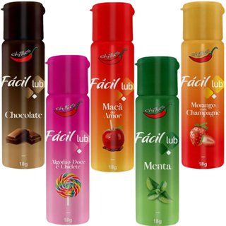 KIT 5 Gel Térmico Beijável Comestível FACIL LUB Lubrificante Intimo SEX SHOP