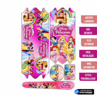 Cartela Adesivo Princesas Disney Menina Para Bicicletas - Bike aro 12,16,20 e 24 Impreshow