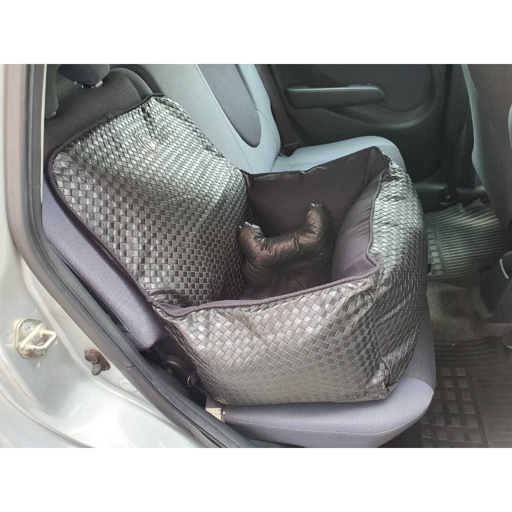 Cadeira Assento Carro P/ Cão Gato Pet Até 10kg  Segurança Para Viagem Com Cinto e Trava No Banco Cama Caminha Almofada Removível e Alça Para Transporte