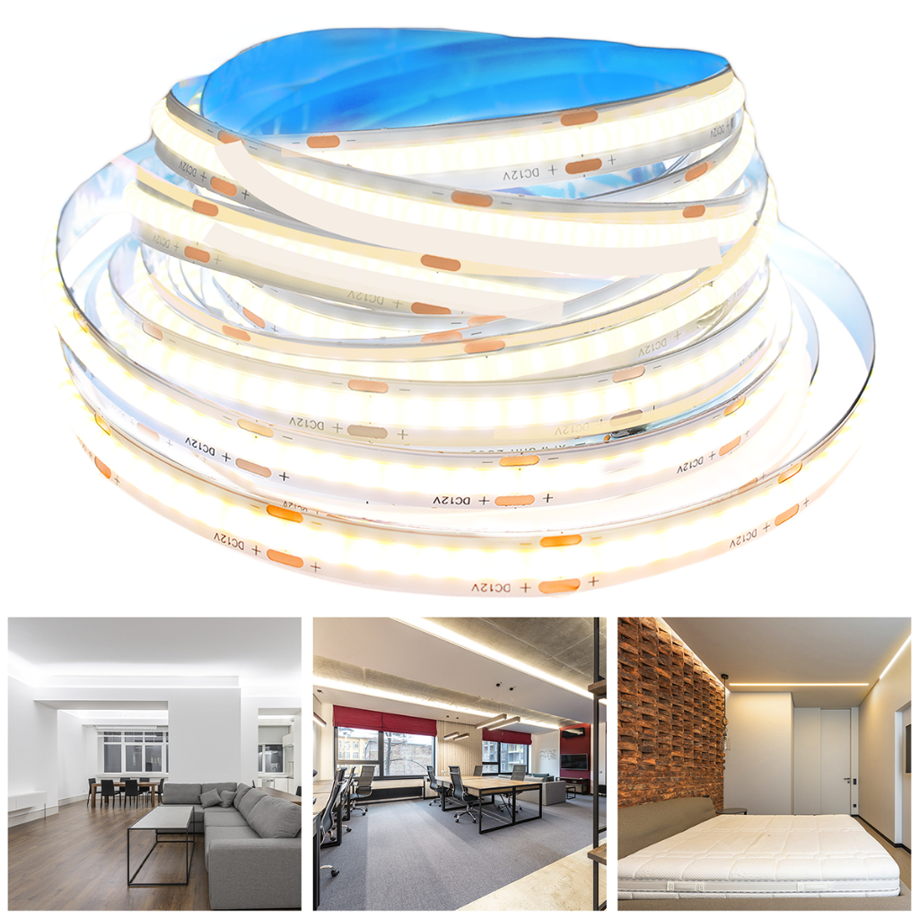 Fita Cob Super Led 5 Metros 320led/m Alto Brilho 12v Ip20