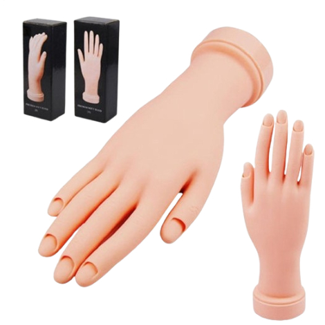 Mão de Treino Manicure molde de mao Silicone Unhas Gel Porcelana Fibra Dedo