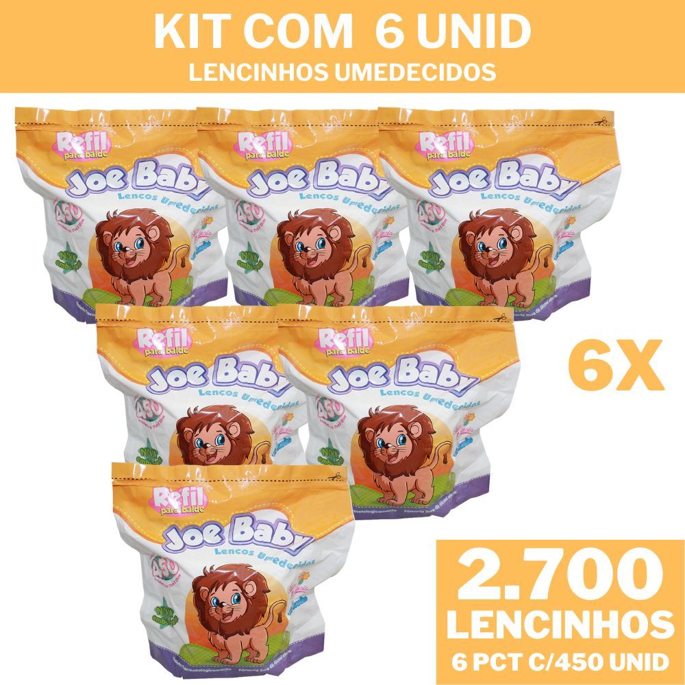 Lenço umedecido Refil 450 unid - Higiene da pele, suave fragrância - Joe Baby em Oferta na Shopee