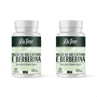 BERBERINA + MELÃO SÃO CAETANO 2 FRASCOS COMPOSTO NATURAL PREMIUM RICAS PROPRIEDADES 500MG