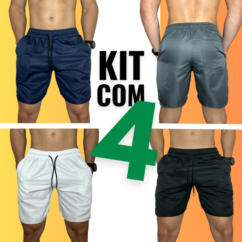 Kit 4 Short Tactel Bermuda Mauricinho Shorts Masculino Mauricinho Bermuda Masculina Tectel