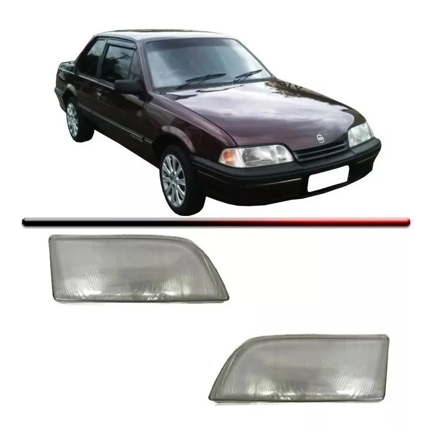 Par Lente Farol Vidro Monza 91 92 93 94 95 96 Tubarão Kit