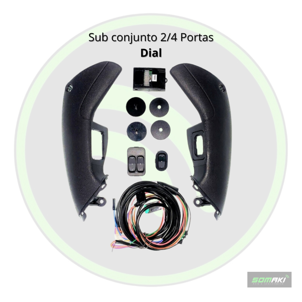 Sub Conjunto Chicote Módulo Botão Moldura Corsa Novo - Montana 2/4 Portas Dianteiro