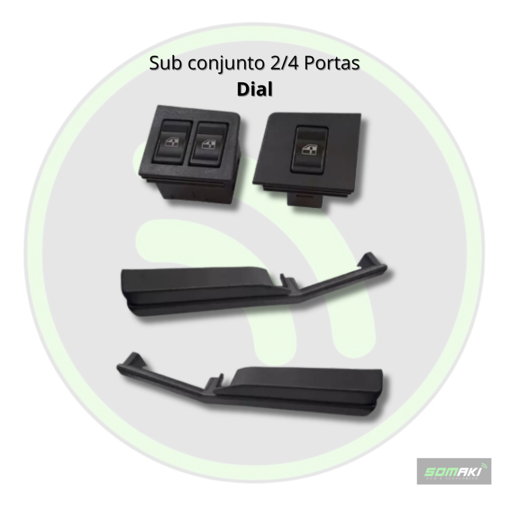 Sub Conjunto Chicote Módulo Botão Moldura Uno Antigo 2/4 Portas