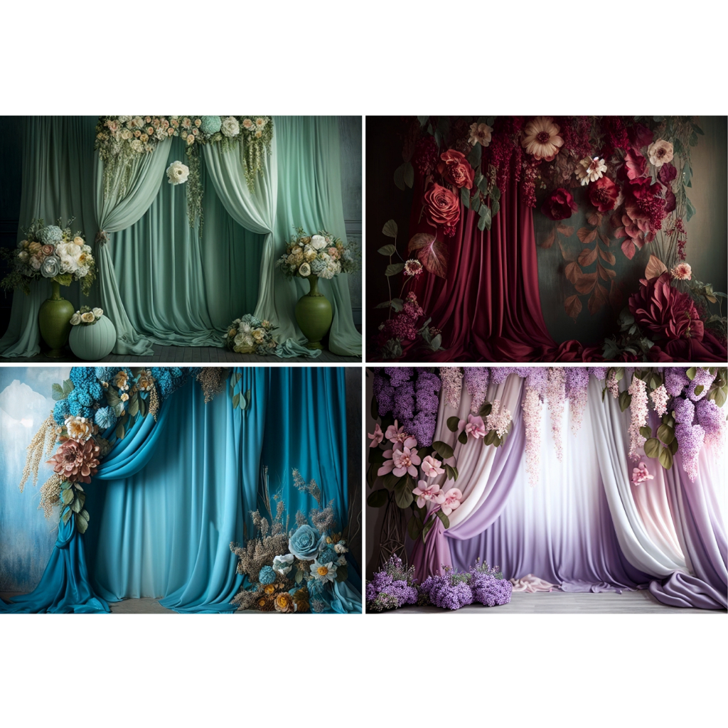 Fundo Fotografico Sublimado Em Tecido 3d Ensaio Gestante, Floral, Casamento