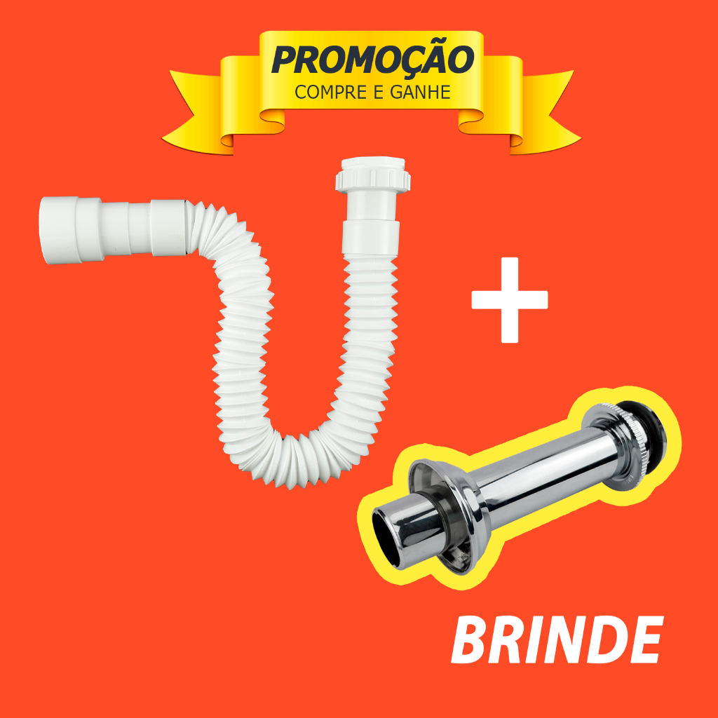 Sifão Sanfonado Universal Para Lavatórios ou Tanques + Tubo Ligação Bacia Sanitária Extensível 2109