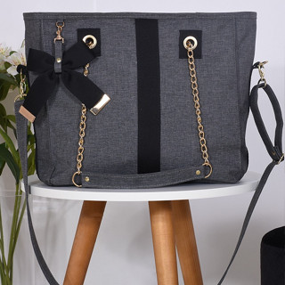 Bolsa Mãe Maternidade Linho Preto - 01 Peça