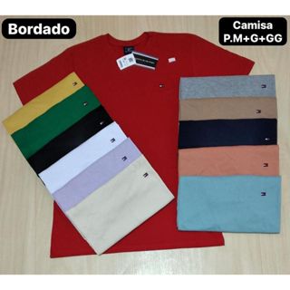 CAMISETA BÁSICA MASCULINA - CAMISA - TENDÊNCIA 2024 - MALHA DE ALGODÃO PENTEADA 30.1 - BORDADA