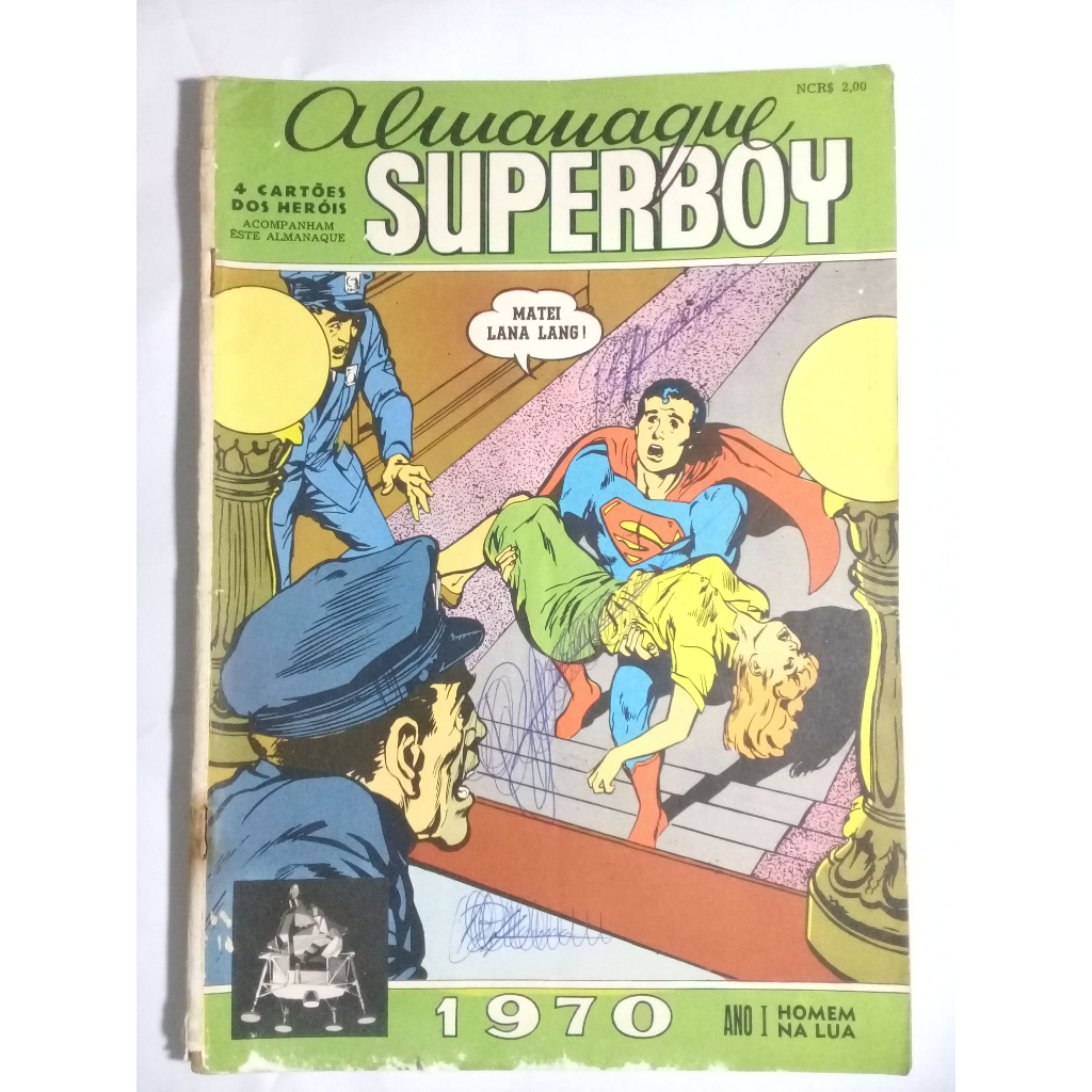 HQ Almanaque Superboy 1970, revista clássica e rara, Ebal