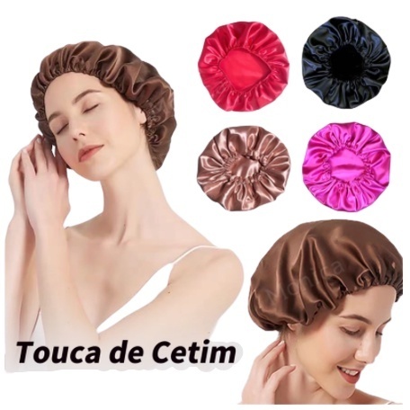 kit Touca De Cetim para cabelo AntiFrizz